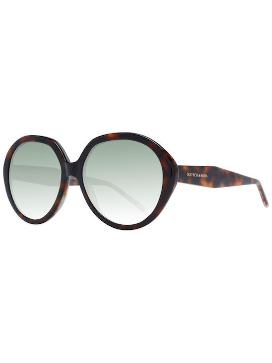 Scotch & Soda Women's Sunglasses with Brown Tartaruga Acetate Frame and Green Gradient Lenses SS7023 637