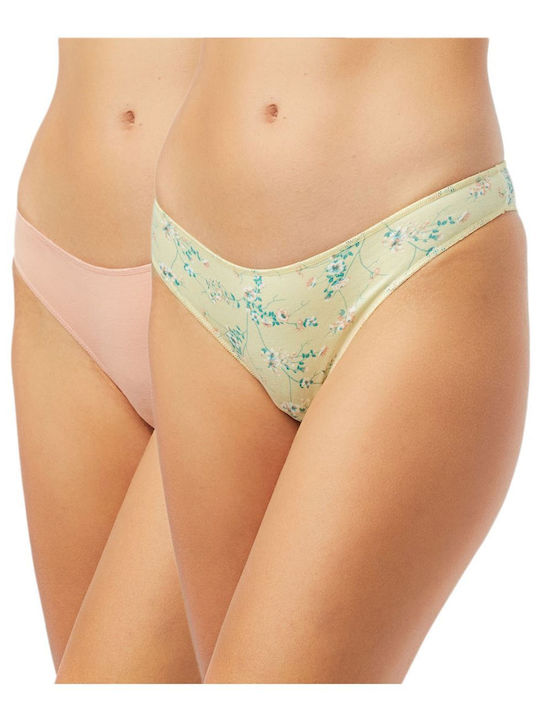 Minerva Modal Fimelle Γυναικεία Brazil 2Pack Μπεζ