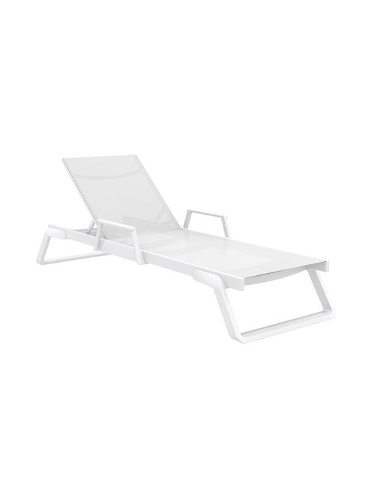 Deckchair Aluminum Tropic White 210x72x31cm.