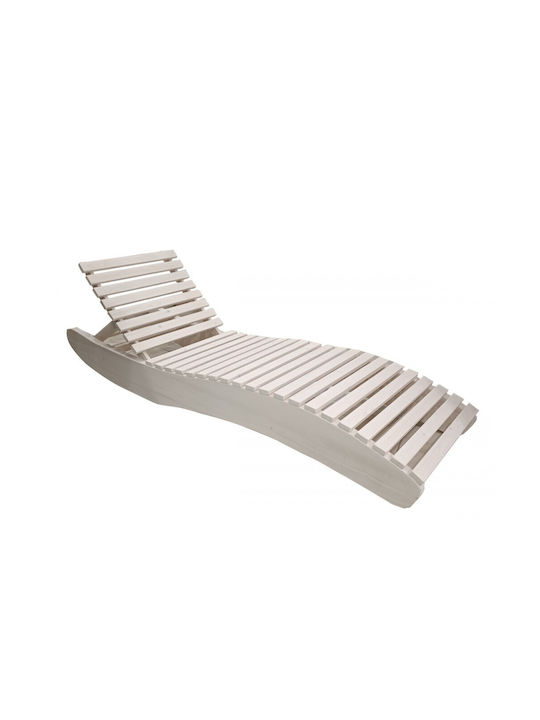 Deckchair Wooden Mobili White 198x60x60cm. 25346-90494