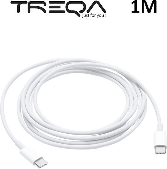 Treqa USB 2.0 Cable USB-C Male - USB-C White 1m CA-1015