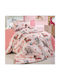 MayHome Polycotton Σετ Παιδική Παπλωματοθήκη Μονή με Μαξιλαροθήκη Ροζ 160x240εκ.