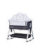 Chipolino Cradle Baby Boss with Mattress, Side Opening, and Wheels Anthracite