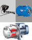 Pedrollo MONTAGE JCRm 2A + Einphasig Wasserdruckpumpe mit Horizontal Behälter 60 Liter 1.25hp