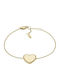 Fossil Women's Bracelet with Heart Design in Gold Plated Stainless Steel 19cm