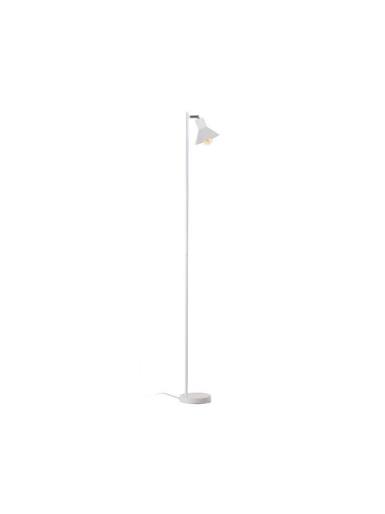 BigBuy Stehlampe H143xB15.5cm. mit Fassung für Lampe E27 Weiß S8800650