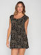 Luna Feminin Scurt Rochie de Plajă Negru