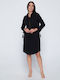 Luna Mia Damen Mini Kleid Strand Schwarz