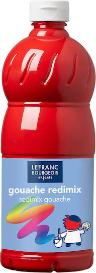 Lefranc Bourgeois Redimix Gouache Tempera Paints 327 Red Carmine in Bottle 1000ml 1pcs