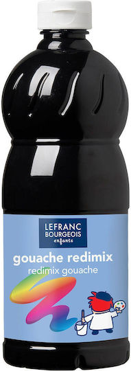 Lefranc Bourgeois Redimix Gouache Tempera Paints 265 Black in Bottle 1000ml 1pcs