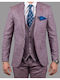 Men's Suit with Vest Slim Fit Purple