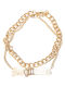Urban Classics Gold Plated Anklet Sagittarius Stainless Steel Black 22cm