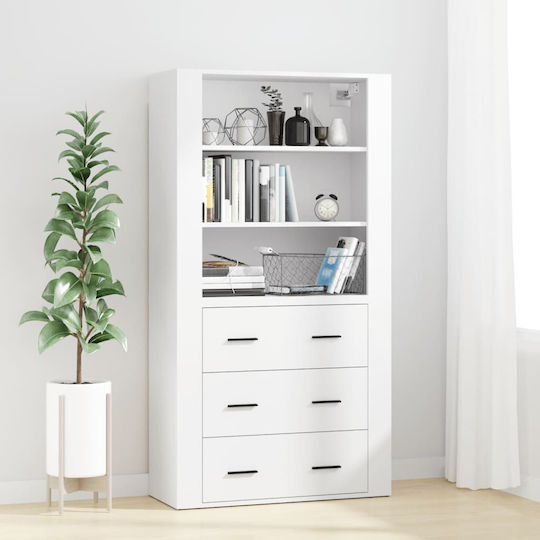 Office Storage Cabinet Wooden White 80x33x70cm