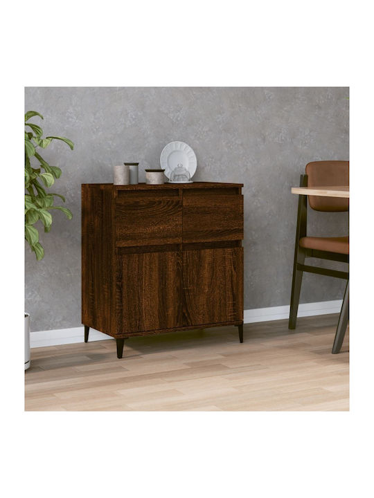 Sideboard Metal with Drawers Brown Oak 60x35x70cm