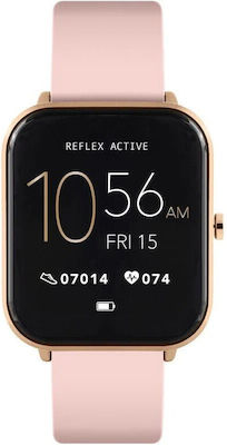 Reflex Active Series 15 Stainless Steel 36mm Αδιάβροχο Smartwatch με Παλμογράφο (Blush Rose)