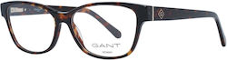 Gant Weiblich Kunststoff Brillenrahmen Braun Schildpatt GA4130 052