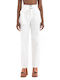 Guess Women's High-waisted Fabric Cargo Trousers Cream