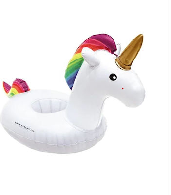 Swim Essentials Φουσκωτή Θήκη Ποτού Unicorn Λευκή 17εκ.