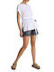 Ale - The Non Usual Casual Women's Summer Blouse Short Sleeve White