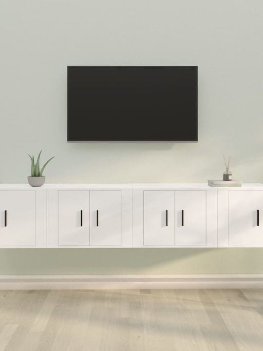 Σετ Particle Board TV Furniture White L57xW34.5xH40cm