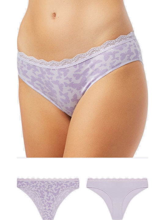 Minerva Femei Slip 2Pack cu Dantelă Lila