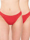Γυναικεία Slip 2Pack με Δαντέλα Κόκκινα