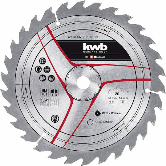 KWB GERMANY Διαμαντόδισκος Δίσκος Κοπής Ξύλου 250mm