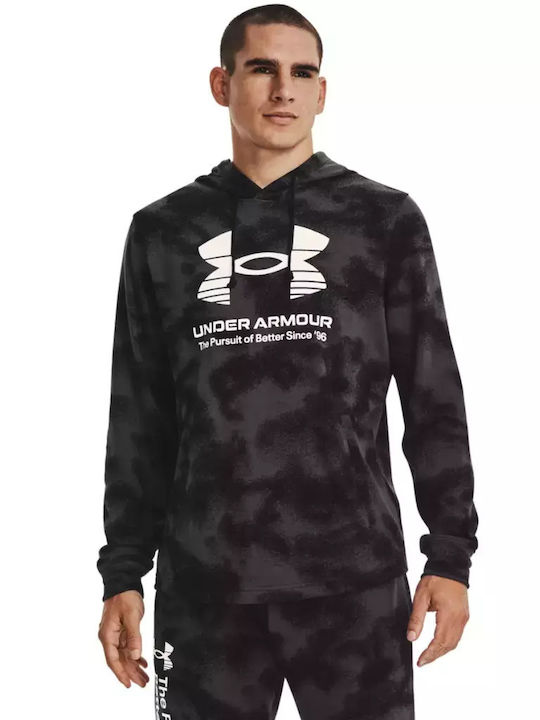 Under Armour Rival Terry Novelty HD Men's Sweatshirt with Hood and Pockets Black