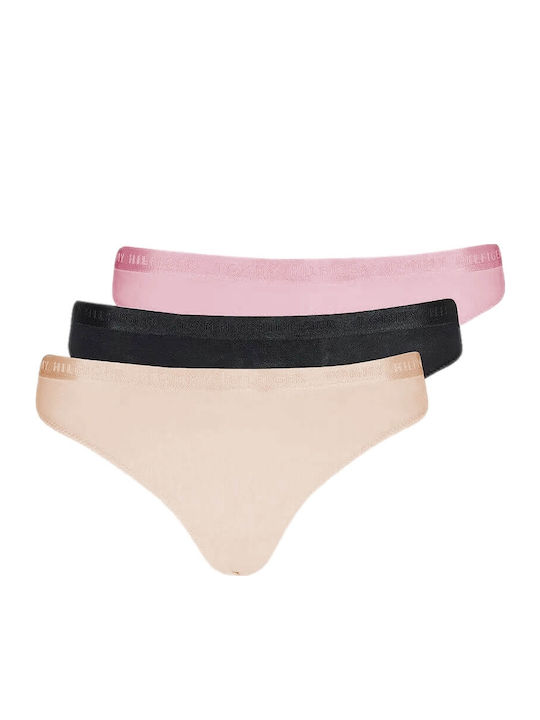 Γυναικεία String 3Pack Black/Beige/Pink