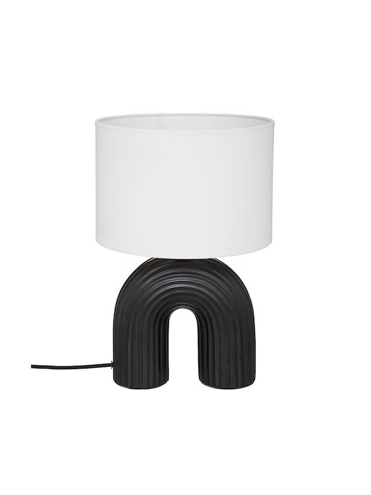 Atmosphera Eidel Ceramic Table Lamp for E27 Fitting with Black Shade and Base