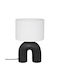 Atmosphera Eidel Ceramic Table Lamp for E27 Fitting with Black Shade and Base