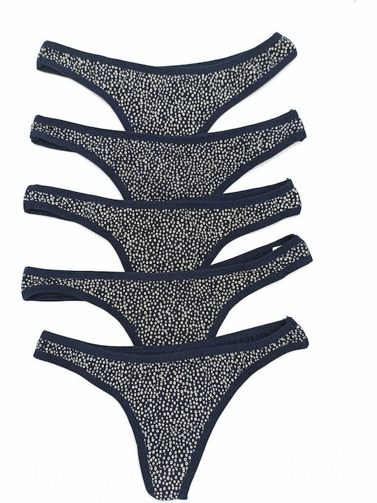 Γυναικεία String MultiPack Navy Μπλε