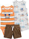 Carter's Baby Bodysuit Set Sleeveless with Shorts Multicolour 3pcs