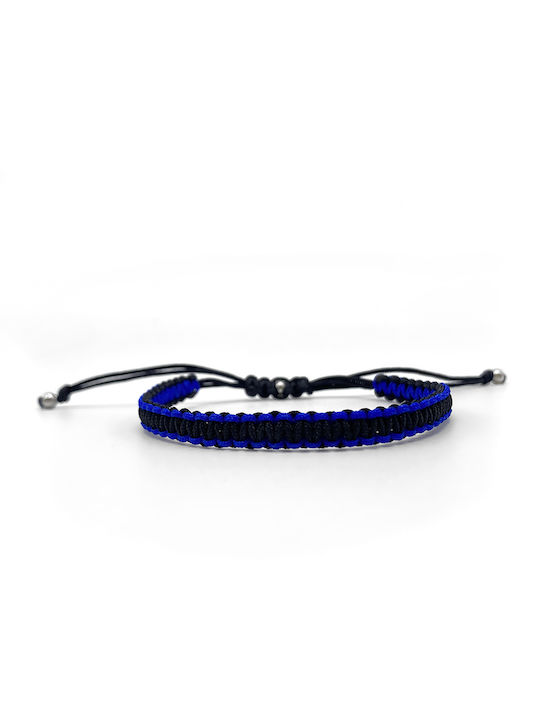 Quadratisches Knotenarmband - Schwarz und Blau