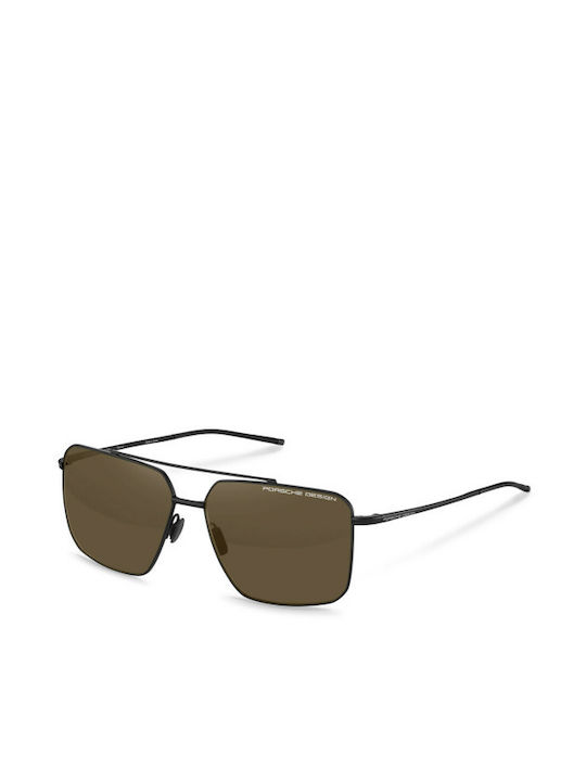 Porsche Design Men's Sunglasses with Black Metal Frame and Brown Lens P8936 A