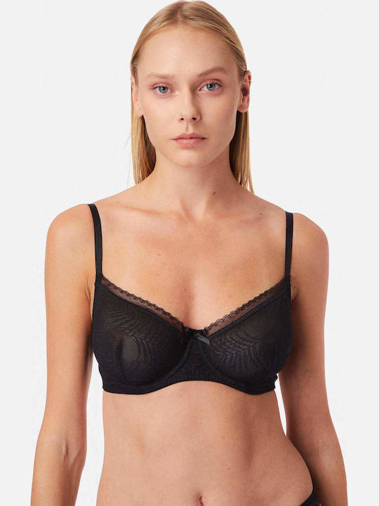 Queen Balconette Balconette Bra Underwire Black
