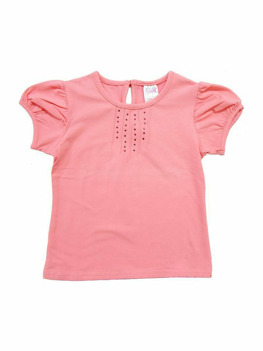 Children's Blouse Pink With Rhinestones