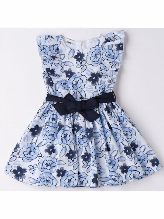 iDO Παιδικό Φόρεμα Floral Αμάνικο Μπλε