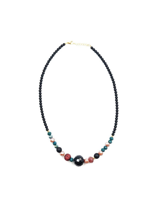 Women's Necklace with Black Beads