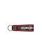 Leatherette keychain with Suzuki logo black - white - red