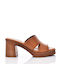 Eva Frutos Platform Leather Women's Sandals 3601 Tabac Brown