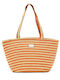 Doca Strandtasche Orange mit Streifen