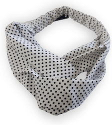 Women's hair ribbon with polka dots 10338 hairutopia WHITE