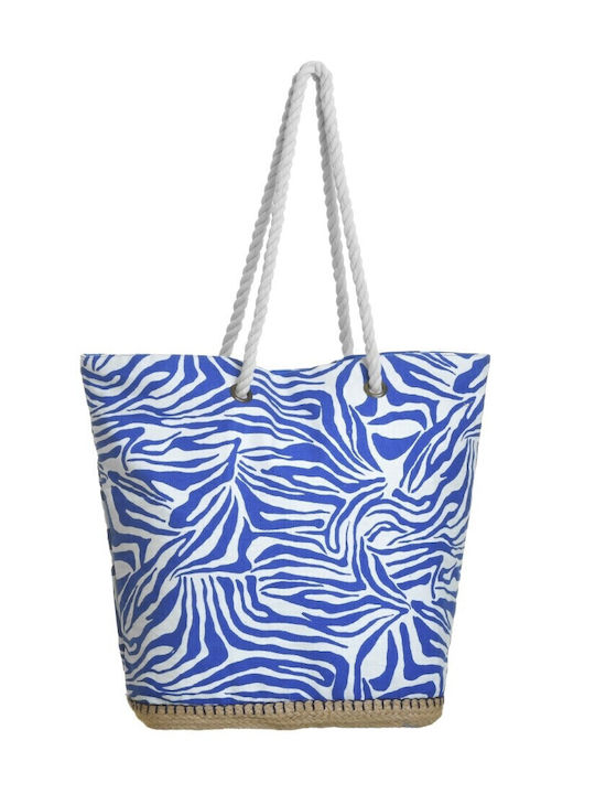 Inart Fabric Beach Bag with Wallet Blue