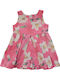 Kinderkleid Ärmellos Blumen Fuchsie