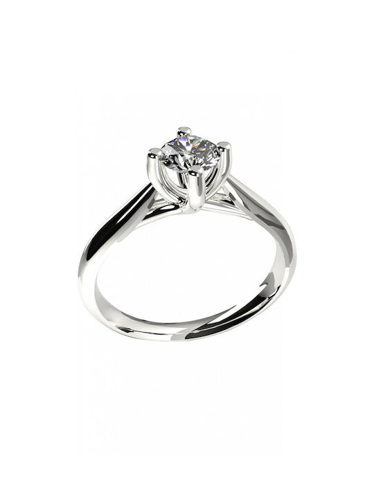 18K white gold solitaire ring with diamond 0.30ct VS1 H