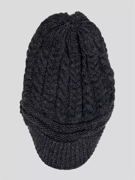 Damen-Strickmütze-Beret Grau