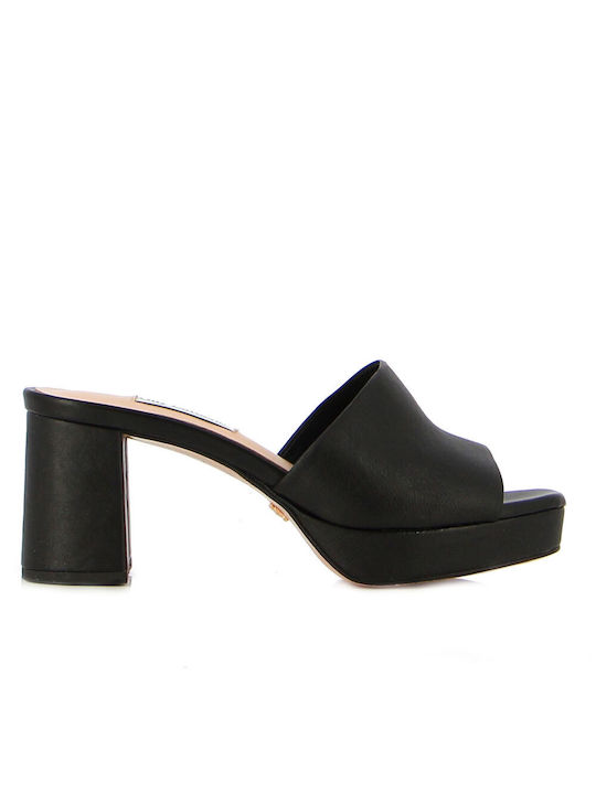 Guy Laroche Chunky Heel Mules Black