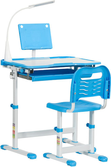 Kids Desk Made of Melamine Blue 70x49x52-77cm