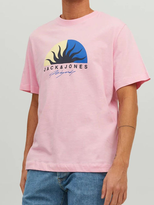 Jack & Jones Men's T-Shirt Stamped Pink